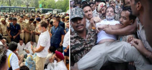 राहुल का प्रधानमंत्री आवास के पास अभूतपूर्व धरना, पुलिस ने लिया हिरासत में